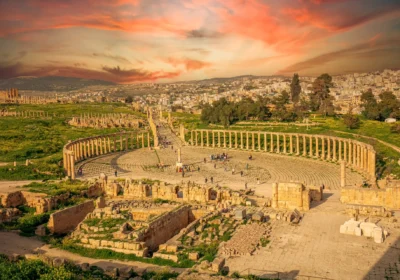 Dead Sea and Jerash from Amman
