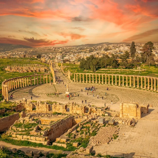 Dead Sea and Jerash from Amman
